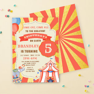 Circus Party Dieren Carnaval Party Verjaardag Kaart