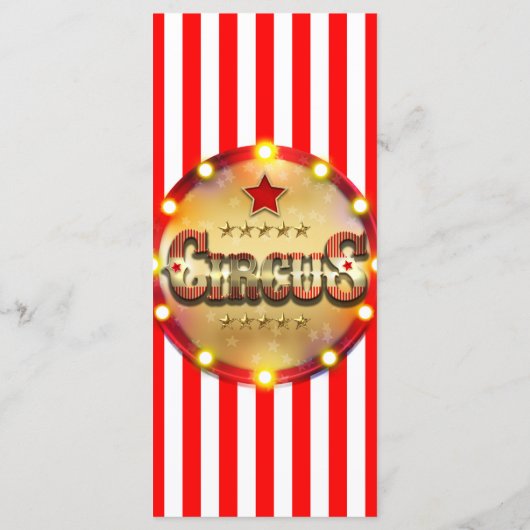 Circus Party Event Rood Wit Goud Gestreept Menu (Achterkant)