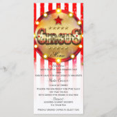 Circus Party Event Rood Wit Goud Gestreept Menu (Voorkant)