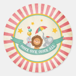 Circus Party Favor Labels Carnival Envelope