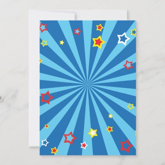 Circus Party Invitation for 10th Birthday Kaart (Achterkant)