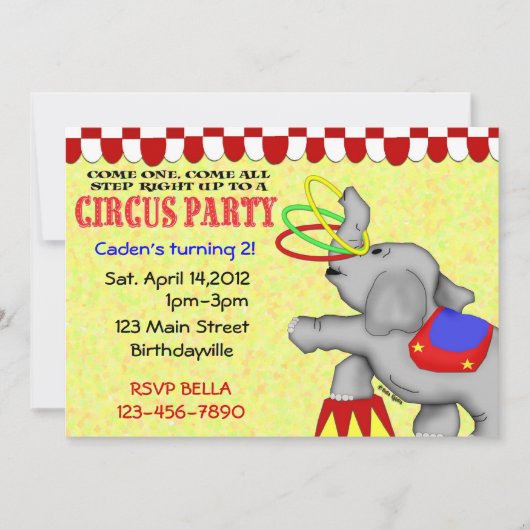 Circus Party Kaart (Voorkant)
