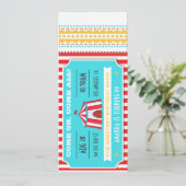 Circus Party Ticket Kinder Party voegt foto toe Kaart (Staand voorkant)