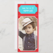 Circus Party Ticket Kinder Party voegt foto toe Kaart (Achterkant)