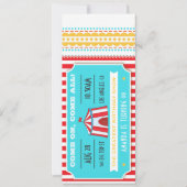 Circus Party Ticket Kinder Party voegt foto toe Kaart (Voorkant)