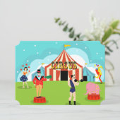 Circus Party Uitnodiging (Staand voorkant)