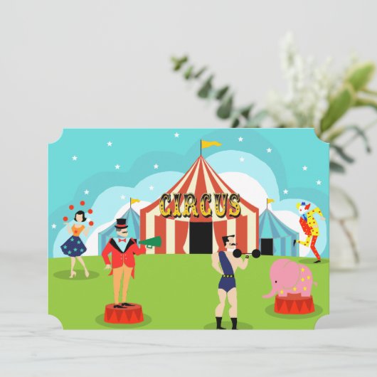 Circus Party Uitnodiging (Staand voorkant)