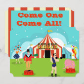 Circus Party Uitnodiging (Voorkant / Achterkant)
