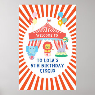 Circus party welkomstbord, Carnival Poster