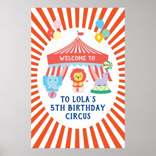 Circus party welkomstbord, Carnival Poster (Voorkant)