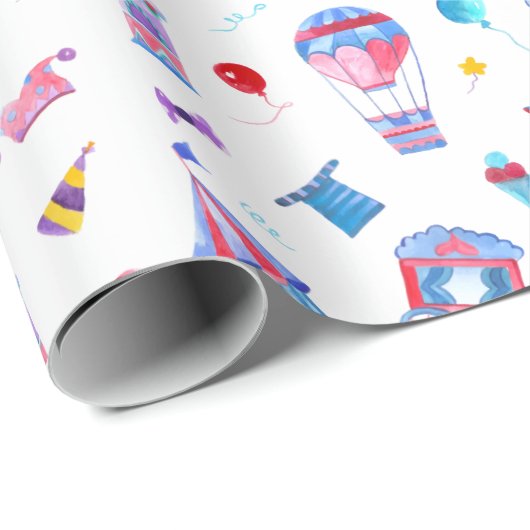 Circus Pattern Cadeaupapier (Rol Hoek)