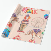 Circus Pattern Cadeaupapier (Uitgerold)
