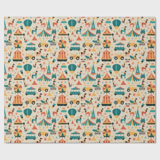 Circus Pattern Cadeaupapier (Vlak)