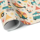 Circus Pattern Cadeaupapier (Rol Hoek)