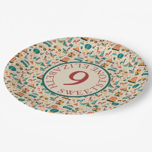 Circus Pattern Papieren Bordje (Gekanteld)