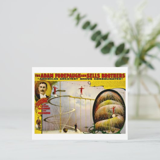 Circus Performance  1899 Poster Briefkaart (Staand voorkant)
