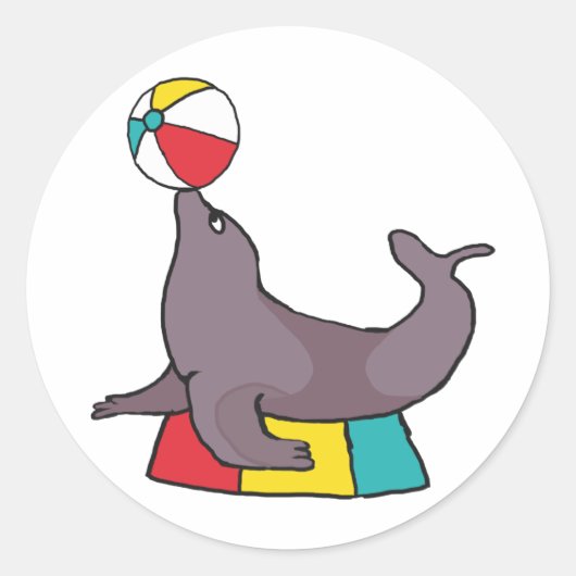 Circus Performance Seal Ronde Sticker (Voorkant)