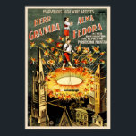 Circus Performance Vintage Poster<br><div class="desc">Dit is een publiek domein vintage poster met zijn afbeelding kleuren die door Adobe Photoshop voor scherpte van druk worden verbeterd. De afbeeldingen van het Concept zijn, voor zover ik weet, allemaal openbaar, tenzij anders vermeld. Neem contact met me op als je hier afbeeldingen ontdekt die niet openbaar zijn. Ik...</div>