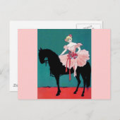  Circus Performer met een zwart paard Briefkaart (Voorkant / Achterkant)