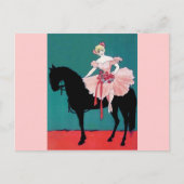  Circus Performer met een zwart paard Briefkaart (Voorkant)