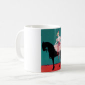  Circus Performer met een zwart paard Koffiemok (Voorkant links)