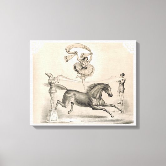 Circus performer springen over een groot lint canvas afdruk (Voorkant)