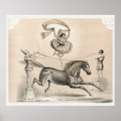 Circus performer springen over een groot lint poster (Voorkant)