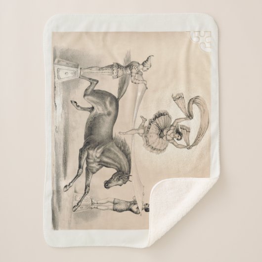 Circus performer springen over een groot lint sherpa deken (Voorkant)