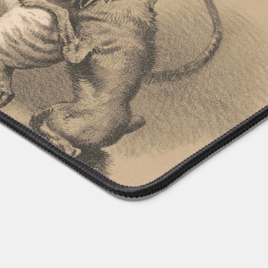 Circus performer staande tussen gemene dieren bureaumat (Hoek)