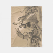 Circus performer staande tussen gemene dieren fleece deken (Voorkant)