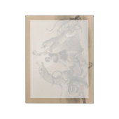 Circus performer staande tussen gemene dieren notitieblok (Linkerzijde)