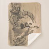 Circus performer staande tussen gemene dieren sherpa deken (Voorkant)