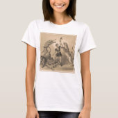 Circus performer staande tussen gemene dieren t-shirt (Voorkant)