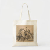 Circus performer staande tussen gemene dieren tote bag (Voorkant)