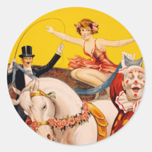 Circus performers illustratie ronde sticker