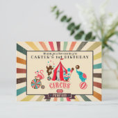  Circus Persoonlijke verjaardag Dank u Bedankkaart (Staand voorkant)