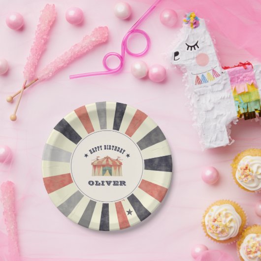  Circus Persoonlijke verjaardag Papieren Bordje (Feest)