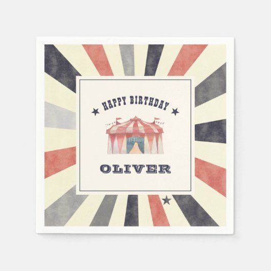  Circus Persoonlijke verjaardag Servet (Voorkant)