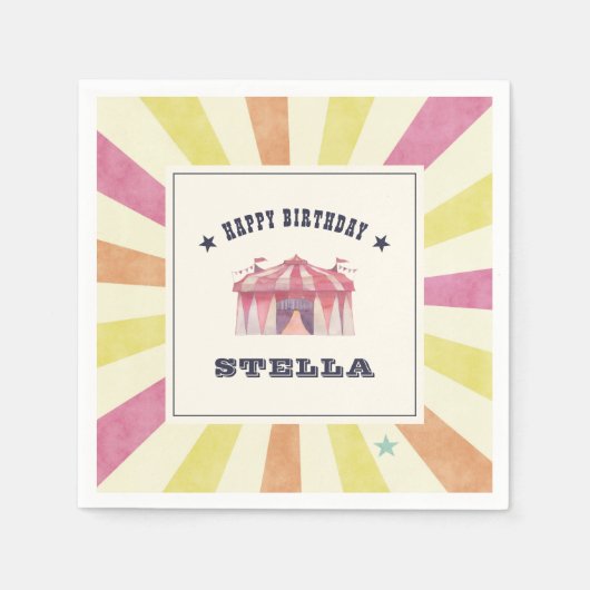  Circus Persoonlijke verjaardag Servet (Voorkant)