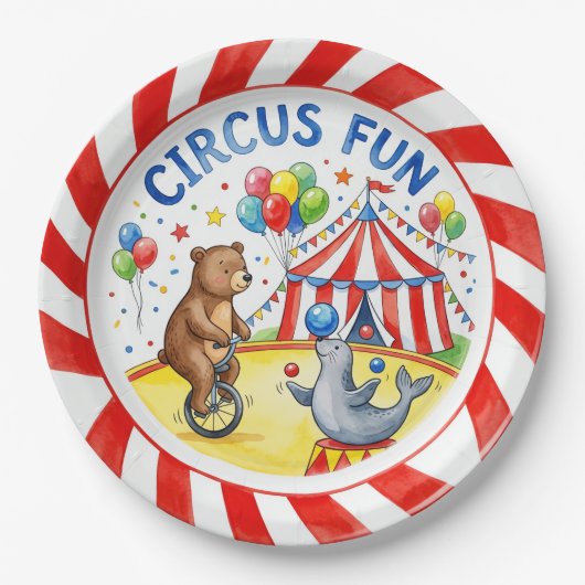 "Circus Plezier" Mooie Dieren & Kermistent Bord (Voorkant)