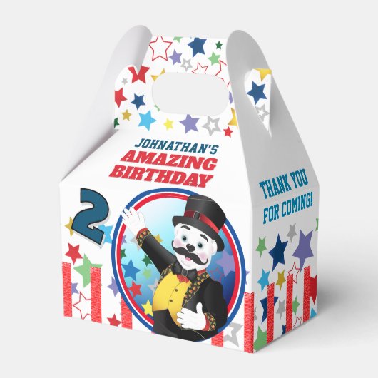Circus Polar Bear Ringmaster Favor Boxes Bedankdoosjes (Voorkant Zijde)