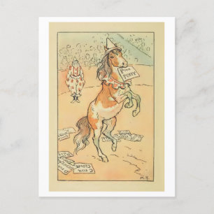 Circus Pony met alfabet Kaarten Retro Briefkaart