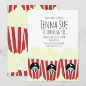 Circus Popcorn carnaval Birthday Red Kaart (Voorkant / Achterkant)