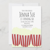 Circus Popcorn carnaval Birthday Uitnodiging (Voorkant)