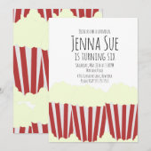 Circus Popcorn carnaval Birthday Uitnodiging (Voorkant / Achterkant)