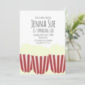 Circus Popcorn Kermis Verjaardagsuitnodiging Kaart (Staand voorkant)