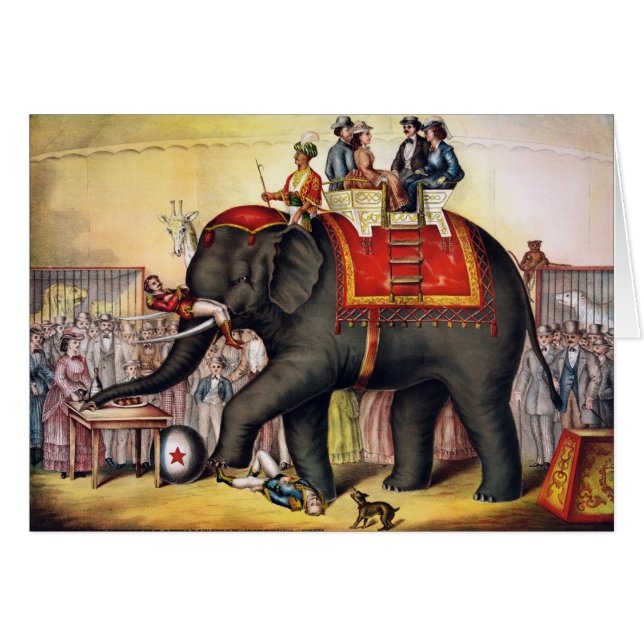  Circus Poster Art - Uitvoerende olifant (Voorkant Horizontaal)