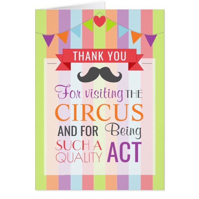  Circus Poster Birthday Party Dank u (Voorkant)
