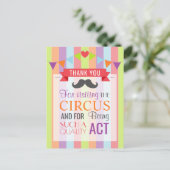  Circus Poster Birthday Party Dank u Briefkaart (Staand voorkant)