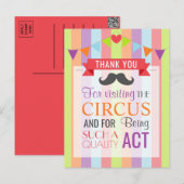  Circus Poster Birthday Party Dank u Briefkaart (Voorkant / Achterkant)